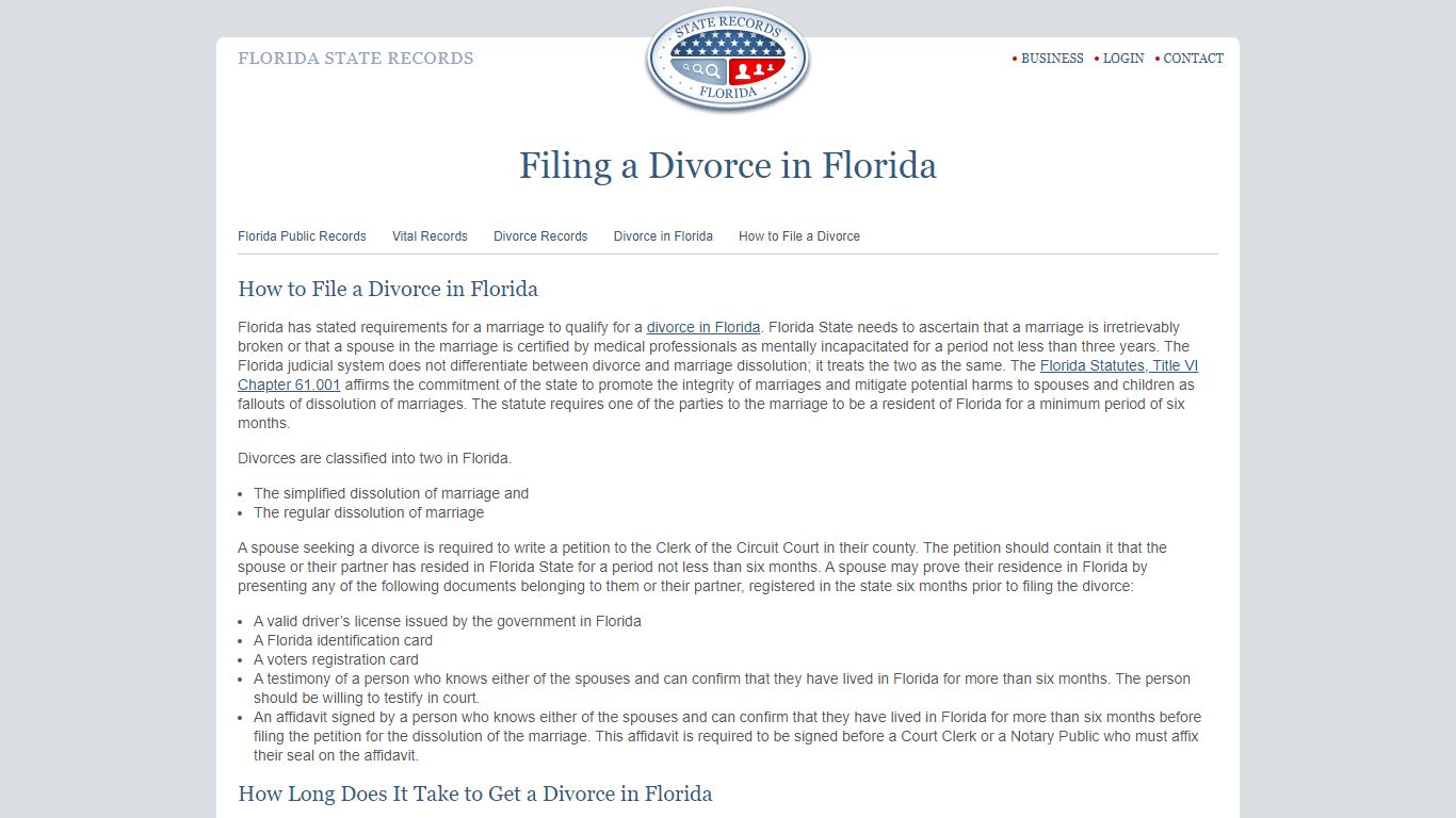 File for Florida Divorce | StateRecords.org